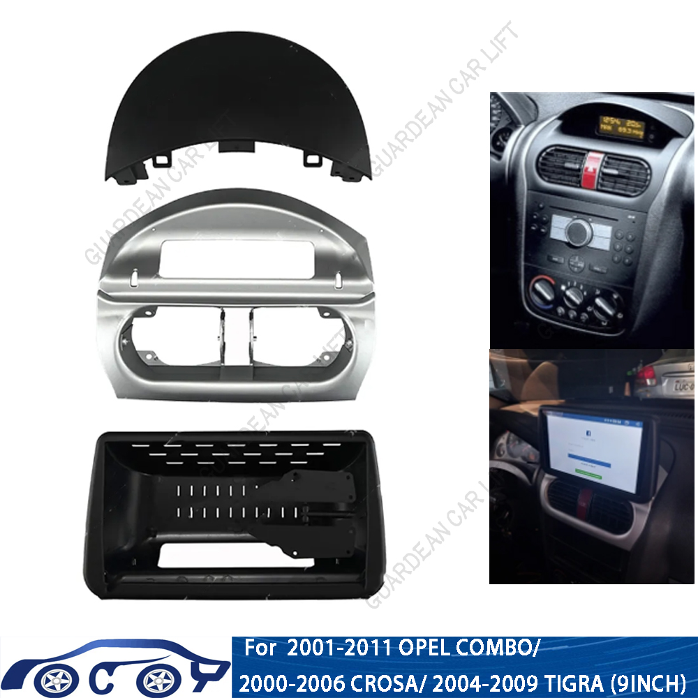 Per il periodo 2001-2011 OPEL COMBO/CROSA/TIGRA (9 POLLICI) Autoradio Fascias Android GPS Stereo Player 2 Din Unità principale Pannello Dash Frame