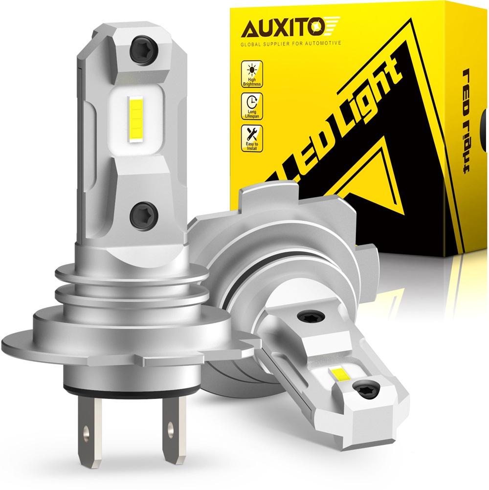 AUXITO 2x Fanless H7 ไฟ LED 1:1 Mini ขนาดโคมไฟไร้สาย 12000LM CSP LED ชิป H7 รถ LED ไฟหน้าหลอดไฟ 6500K สีขาว 12V
