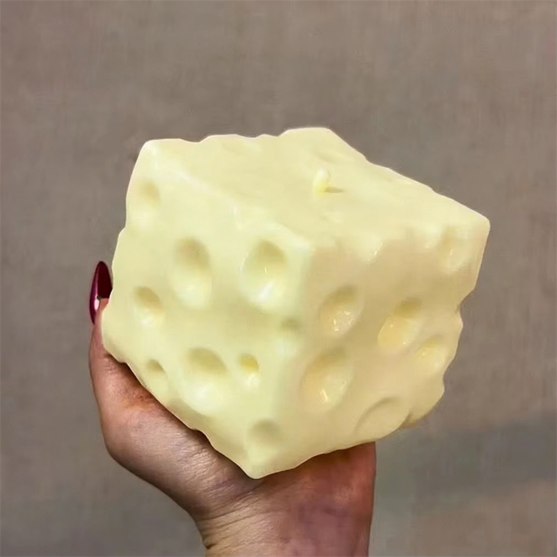 Jumbo Kaasblok Stressbal Grote Kaasvormbare Knijpbal Niet-stuiterende Fidget Toy ASMR Sensorisch Anti-Stress Festival Cadeau