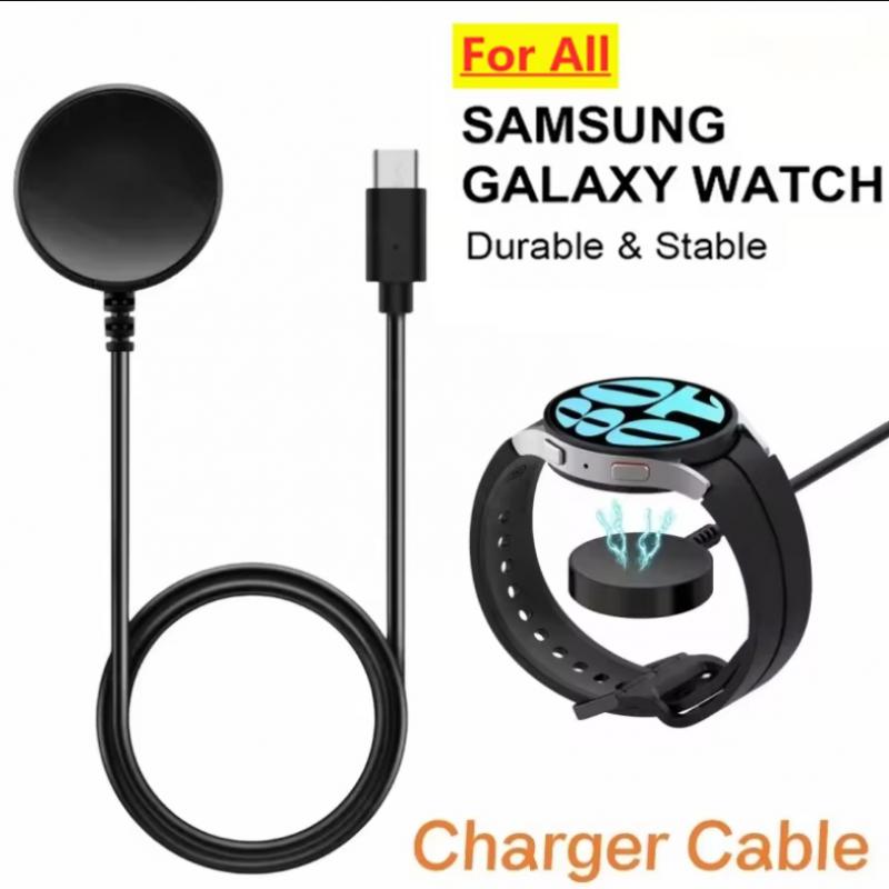 แท่นชาร์จไร้สายแบบแม่เหล็กพกพา สายชาร์จ USB ชาร์จเร็ว สำหรับนาฬิกา Samsung Galaxy Watch 8 7 6 5pro 5 4 3 Active 2
