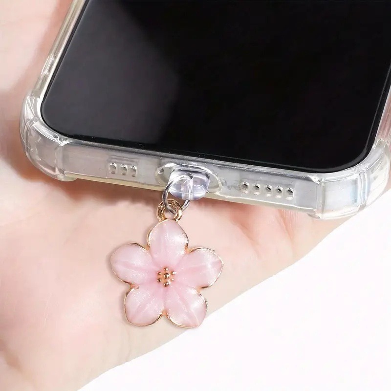 1 個シンプルな花電話ダストプラグアクセサリー装飾ペンダント iPhone 用サムスン Type-C 充電ポート