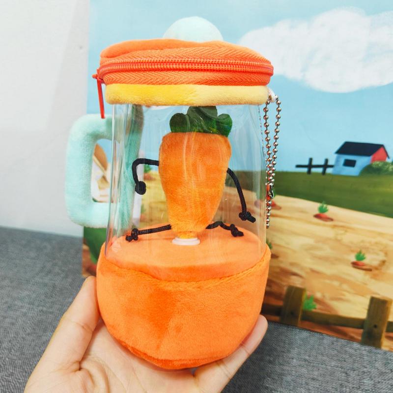 Pluszowa wyciskarka do marchewki lalka sznurek obrotowa pluszowa zabawka blender do marchewki pluszowe figurki lalek dla dzieci kreatywny prezent urodzinowy