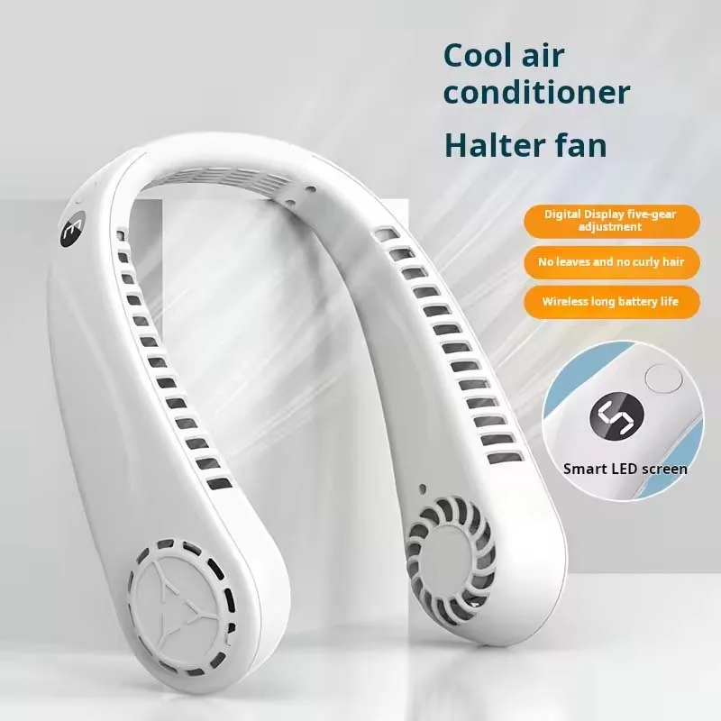 Portable Mini Neck Hanging Fan USB Rechargeable Wearable for Outdoor Sports Running Travel No Blades Summer Cool