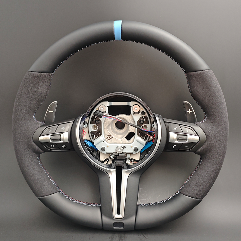 Volante metade alcântara m volante lekrad para bmw f10 f11 f20 f21 f22 f25 f30 f31 f32 f33 f34 f36 f01 f06 f07 f12 f13 m3 m5