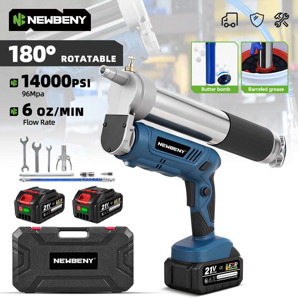 NewBeny 96Mpa 14000PSL Электрический смазочный пистолет Масляный инжектор Fat Machine Электрический смазочный пистолет Аппаратный инструмент для Makita 21V Батарейный штифт