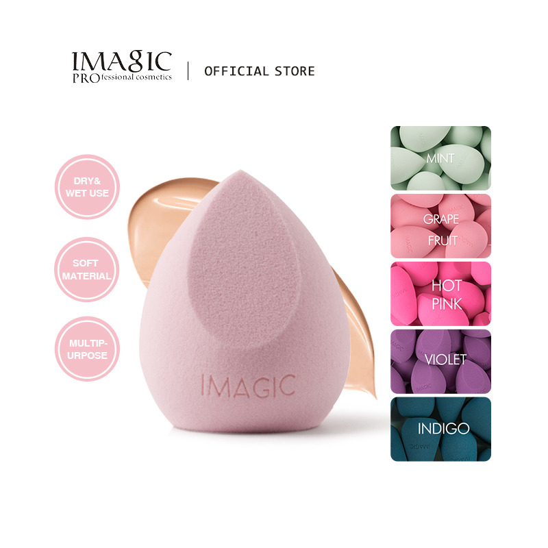 Imagic cosméticos puff pó maquiagem esponja suave maquiagem feminina fundação esponja beleza compõem ferramentas gota de água mistura forma