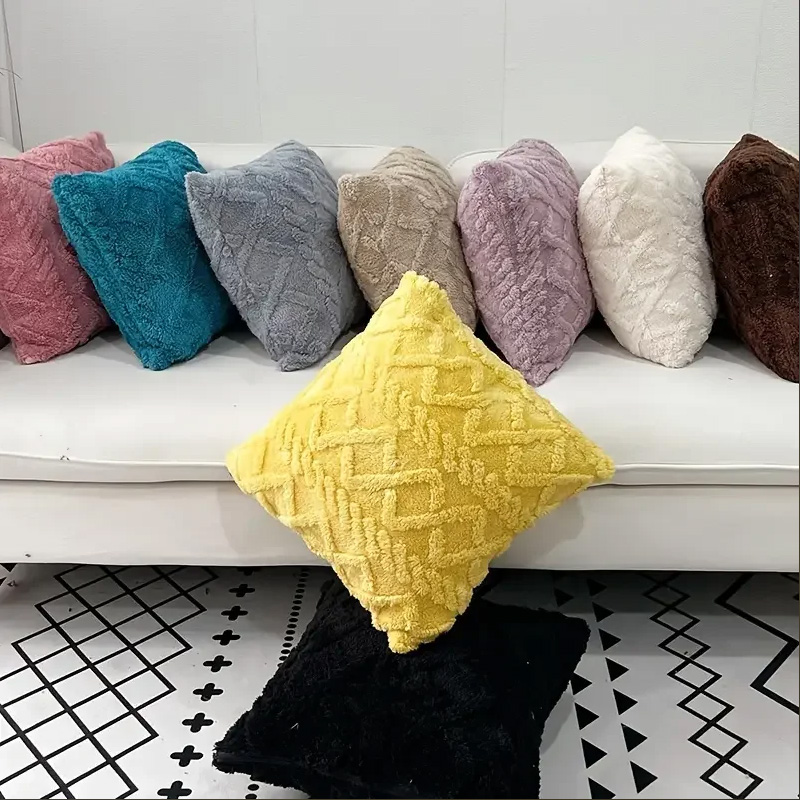 1 pçs jacquard sólido recheado e padrão geométrico capa de almofada travesseiro com alta qualidade para sofá e cama sem inserção