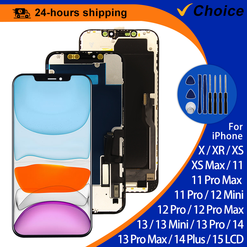 OLED Für iPhone X Incell LCD Für IPhone XS XR MAX LCD 11 Pro Touchscreen Digitizer 12 Pro Max 13 Mini 14 Plus Display 15 Teile