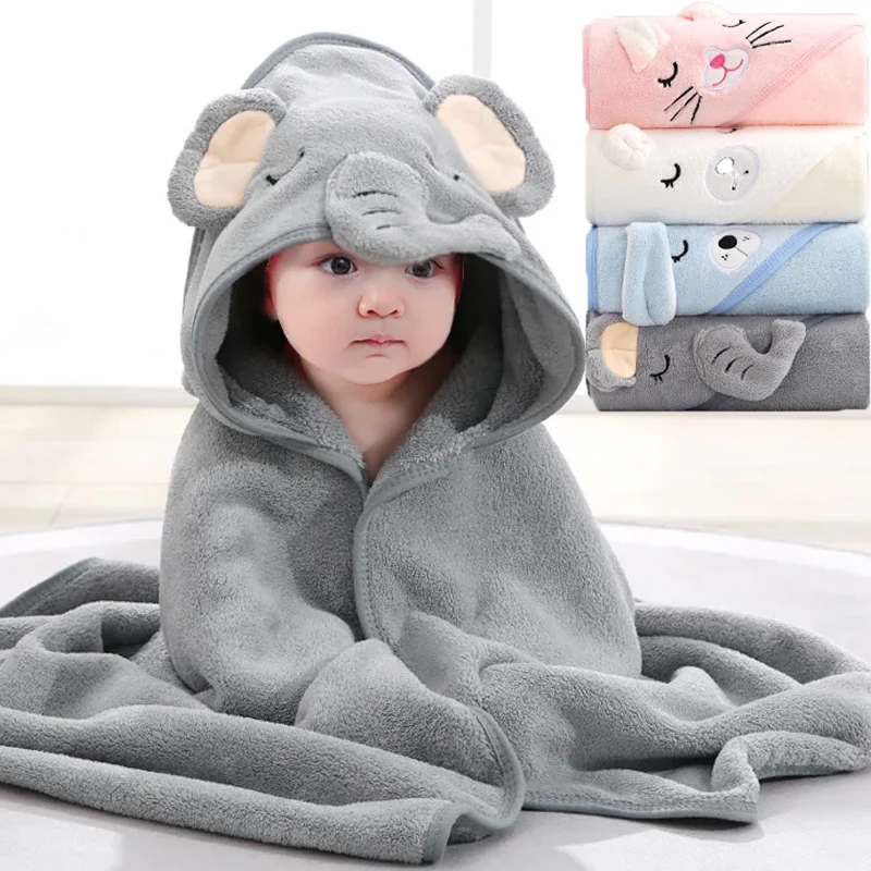 Animal dos desenhos animados do bebê com capuz toalhas de banho da criança roupão quente dormir swaddle envoltório para meninos meninas recém-nascidos toalha macia cobertor