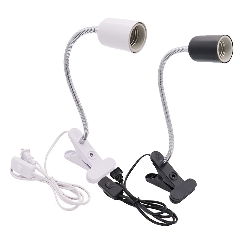 E27 360 ℃   Soporte de luz giratorio con cable de alimentación de 1,8 m, soporte de lámpara LED, Clip de lámpara de calor UVA para luz trasera de tortuga de mascota reptil