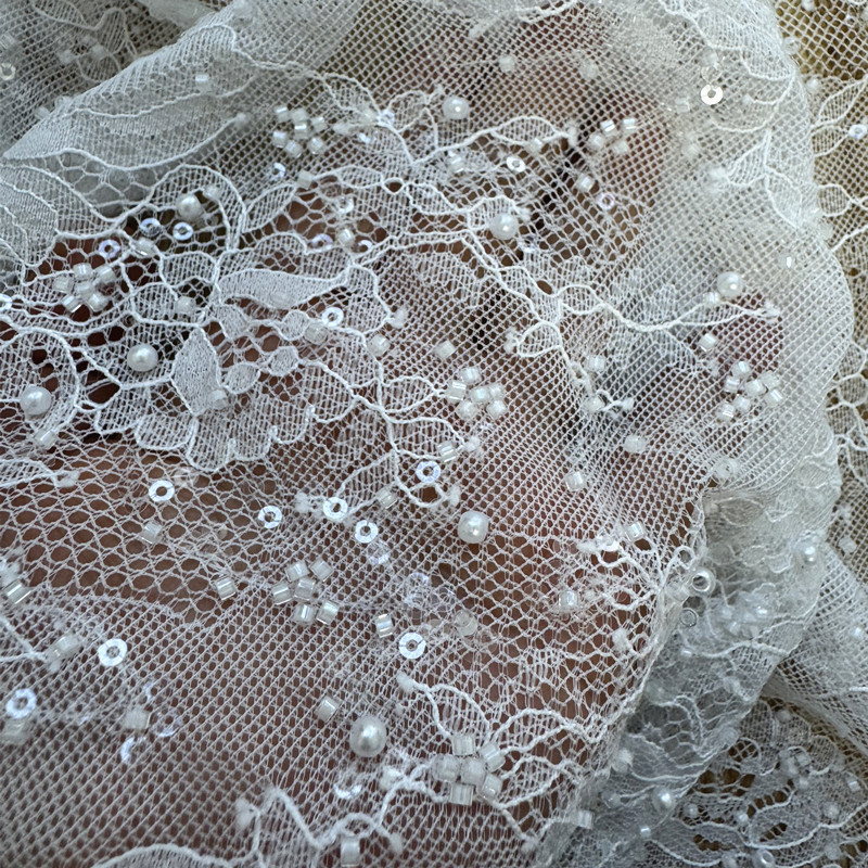 3 yardas esta tela bordada floral fusionada con lentejuelas de perlas es el tejido ideal para crear preciosos vestidos de novia
