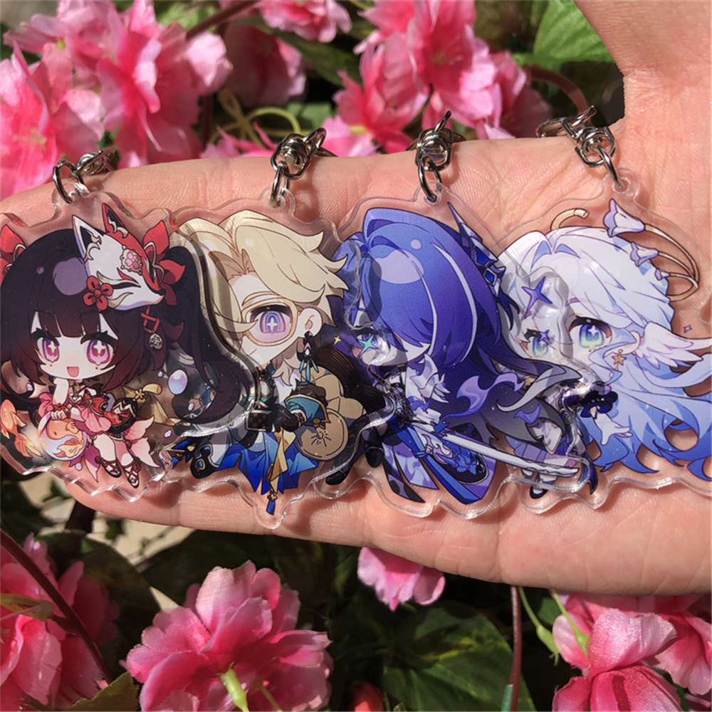 Jogo honkai: star rail robin aventurina acheron cisne preto brilho cosplay trajes anime chaveiro acessórios pingente