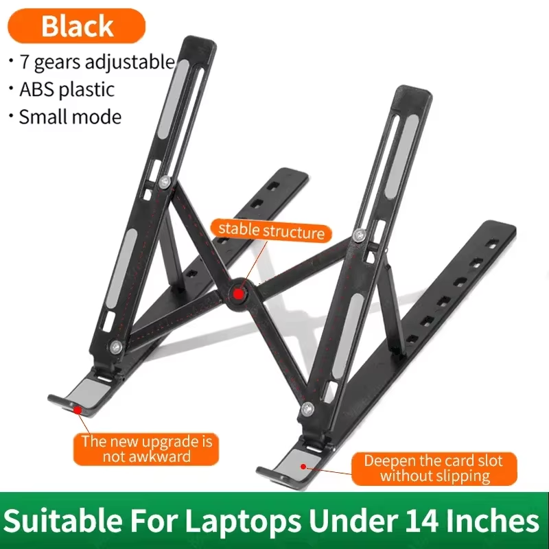 Supporto portatile regolabile per laptop, pieghevole, per notebook, supporto per monitor di computer, per Macbook Air, iPad, tablet, accessori base