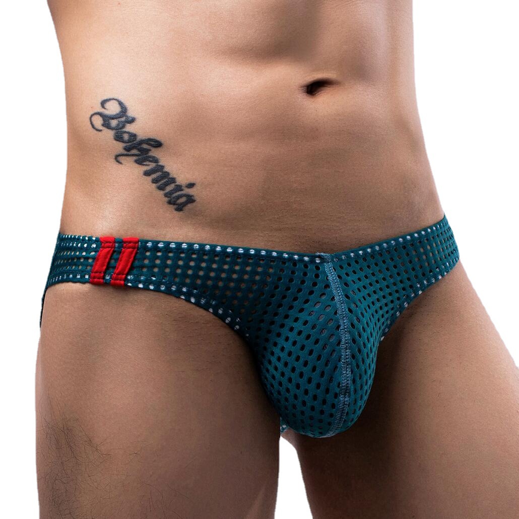 Ropa interior para hombre, calzoncillos sexis de malla transpirable con elevación en U, moda GAY, bragas de tiro bajo para hombre, ropa interior sexi para hombre