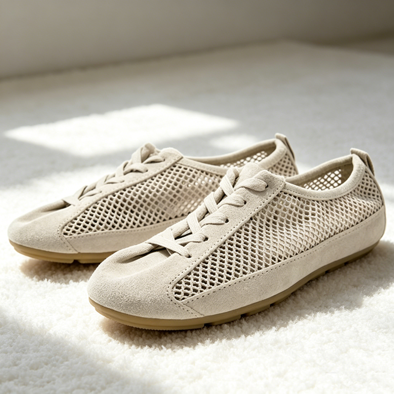 Letnie, przewiewne damskie buty sportowe z siateczki, modne sznurowane buty codzienne, sneakersy z paskiem z tyłu, lekkie i wygodne.