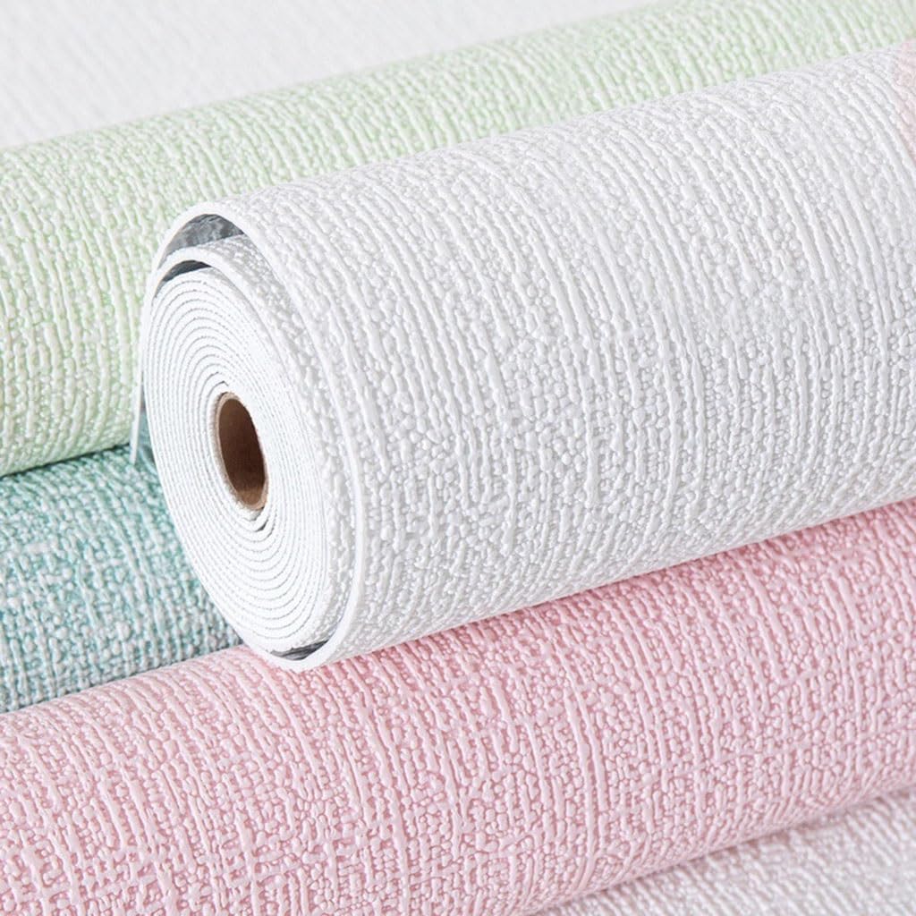 Tapeta 3D imitująca len Samoprzylepna, pogrubiona tapeta tło Renowacja sypialni Dekoracja domu Naklejka ścienna z pianki PVC