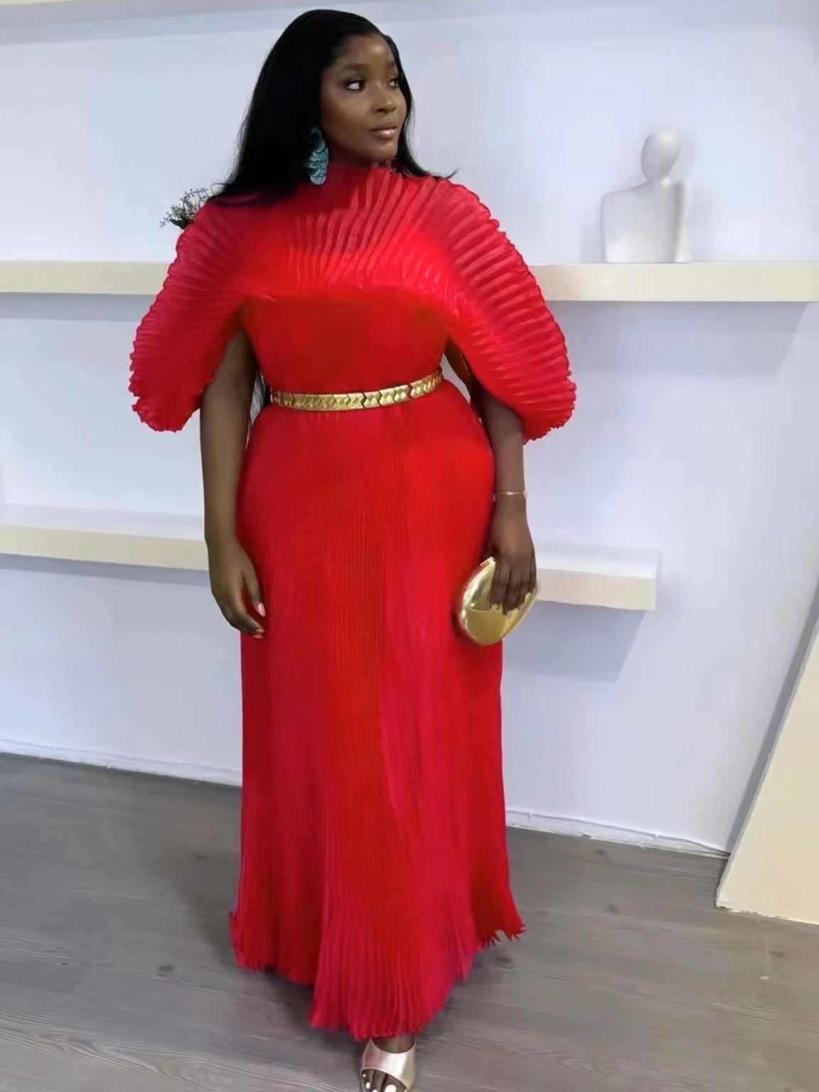 YUDX Plissee 2024 Herbst Neue handgemachte Plissee Damenkleider Lose Plus Size Damen Hoch gesmoktes Kleid Langes Kleid
