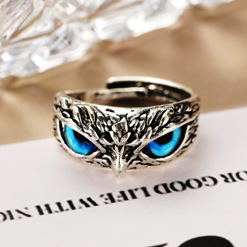 Bague hibou Vintage à breloque pour hommes et femmes, animaux mignons, bagues gothiques pour jeunes, bijoux, accessoires, cadeaux