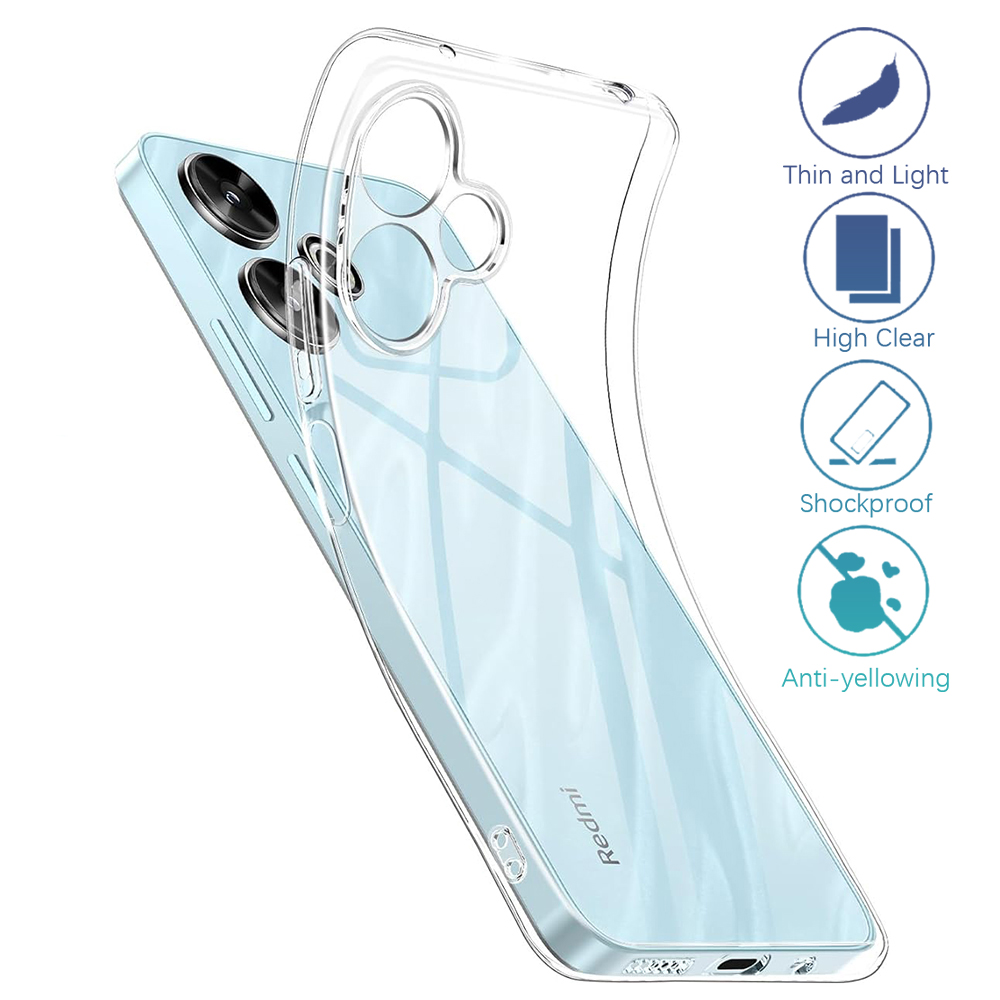 Funda blanda de silicona transparente para Xiaomi Redmi Note 13, 12, 11, 11S, 11T Pro Plus Pro + 12C 13C 4G 5G, carcasa ultrafina transparente