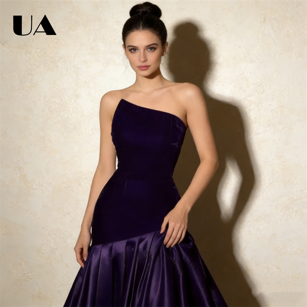 Lila langes Abendkleid für Damen XXS-3XL, A-Linie-Partykleid aus Samtsatin, maßgeschneiderte Kleider für Hochzeitsgäste, ärmellos
