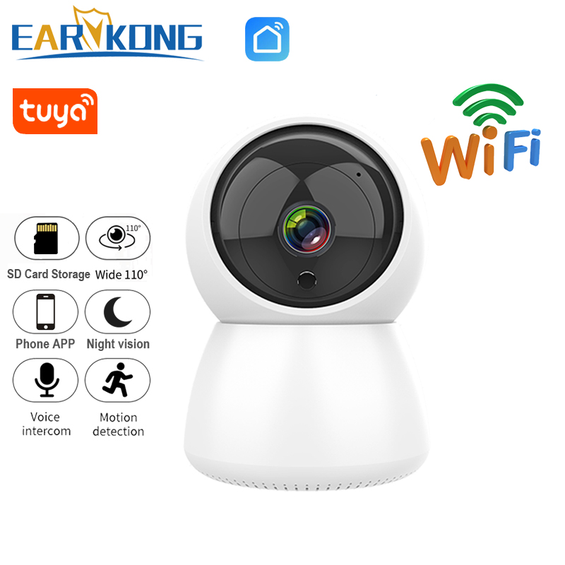 Caméra d'alarme de sécurité domestique anti-cambriolage, fonction de suivi de mouvement, Tuya WiFi, Tuyasmart, Smart Life, 1080P HD