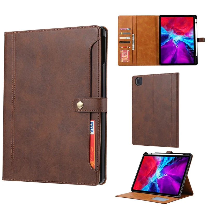 Luksusowe skórzane etui z klapką na iPada Pro 13 Pro 11 Air 11 Air 13 2024 Mini 7 6 Pro 12.9 Air 4 10.9 Cards Wallet Stands Cover