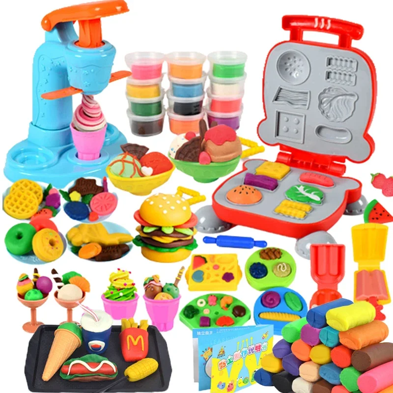 Bunte Plastilin, Der Spielzeug Kreative DIY Handgemachte Form Werkzeug Eis Nudeln Maschine Kinder Spielen Haus Spielzeug Farbige Ton Geschenk