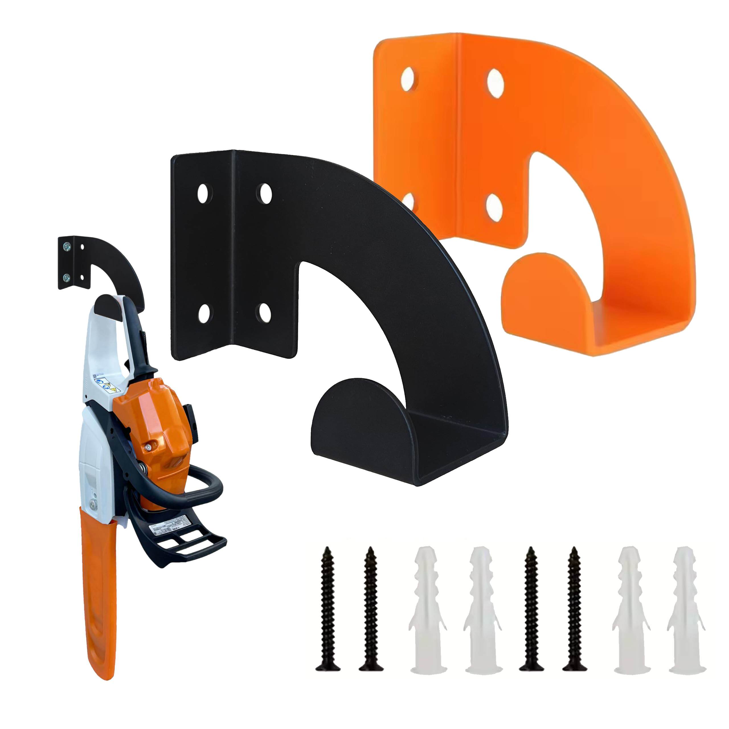 Estante de herramientas 1/2, soporte de pared para motosierra, colgador de motosierra resistente, organizador de montaje en pared, estante de Metal, almacenamiento de herramientas para taller, garaje y jardín
