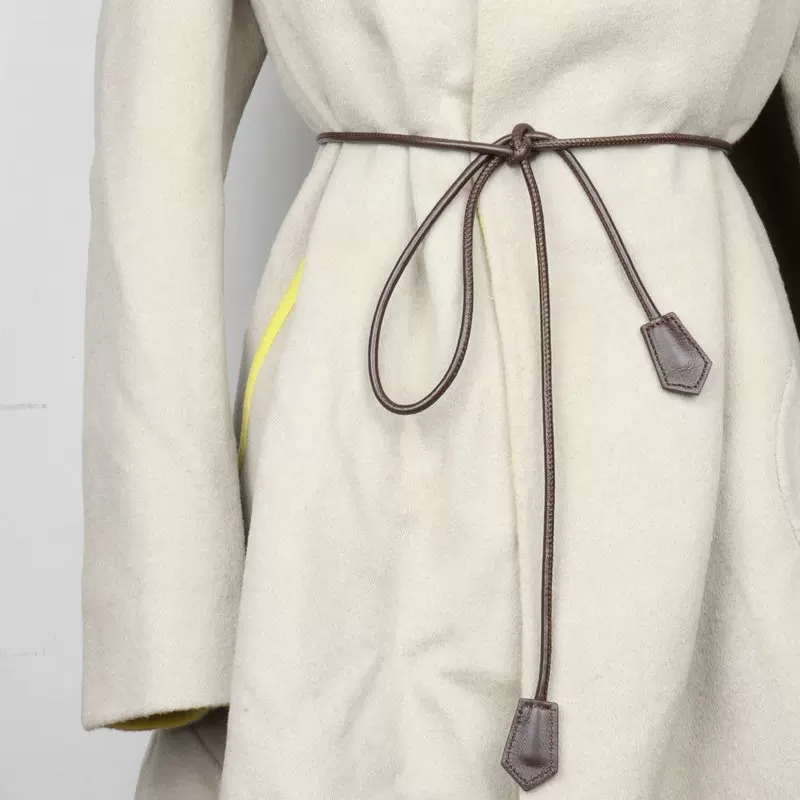 Mode Schapenvacht Echt Lederen touw riem Vrouwen Retro Luxe geknoopte taille broek passen jurken accessoires vrouwen riem touw
