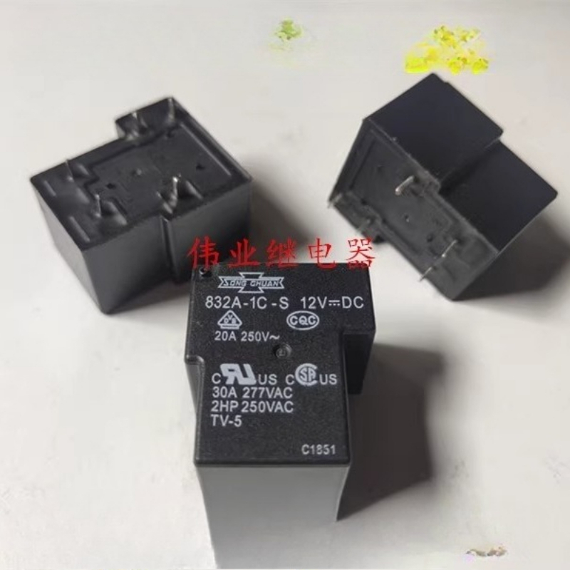 5 TEILE/LOS 832A-1C-S 12VDC 24VDC Allzweckrelais SPDT 30A 12VDC 24V VERSIEGELT/PCB TERMINAL