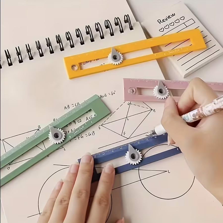 Boussole et règle 2 en 1, outils de dessin géométrique multifonctionnels, dessin de précision de bricolage et fournitures de conception artisanale 1 pièce