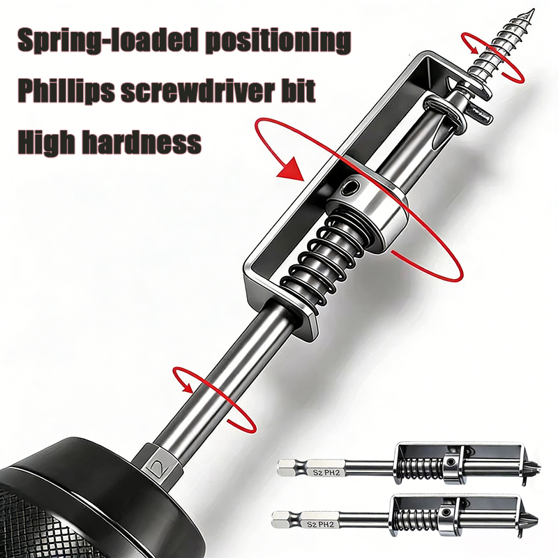 Veerbelaste schroefhouder Bit Phillips Anti-drop schroevendraaierbithouder voor grip-schroeven in overhead- of eenhandige posities