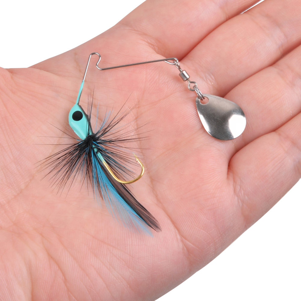 3Pcs Spinner Köder Bass Angeln Locken Metall Spinnerbait Jig Kopf Haken für Hecht Bass Forelle Lachs Süßwasser Salzwasser Tackle