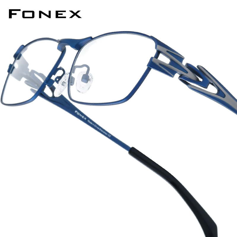 FONEX kacamata bingkai Titanium murni kacamata Ultralight persegi desain bermerek kacamata Jepang Ultralight kualitas tinggi kacamata 85764