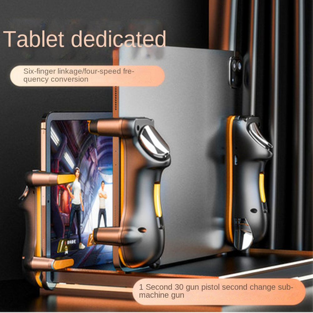 Sechs Finger Ipad PUBG Controller Kapazität Einstellbare Handy-Spiel Trigger L1R1 Taste Gamepad Joystick Grip Tablet Zubehör