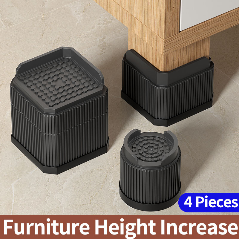 Almohadillas para mejorar la altura de los muebles: almohadillas apilables para patas de mesa para sofás, camas y escritorios: alta capacidad de carga, triple antideslizante