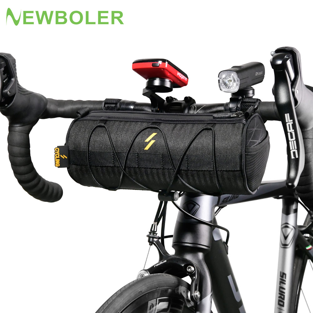 NEWBOLER Fahrradtasche Tragbare Lenkertasche Mehrzweck wasserdichter Rucksack MTB Rennrad Rahmen Schlauchtasche Gummiband