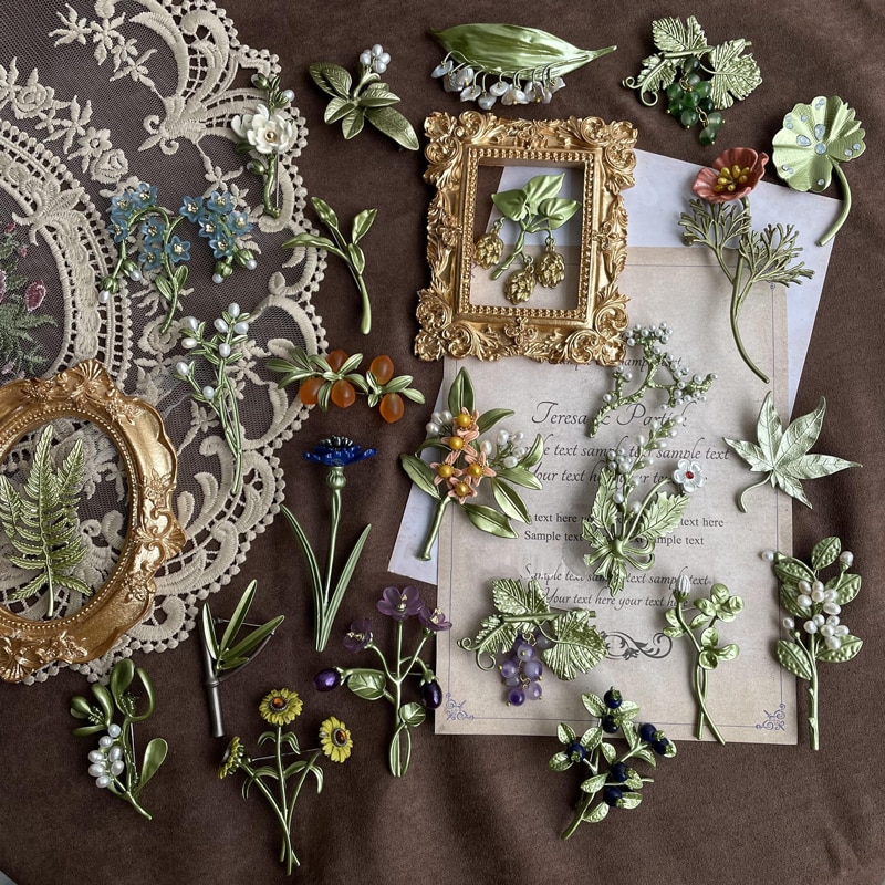 SHMIK Bros Bunga Tanpa Daun Enamel Antik Wanita Sangat Indah Pin Elegan Perhiasan Pesta Pernikahan Kualitas Tinggi Pin Kreatif