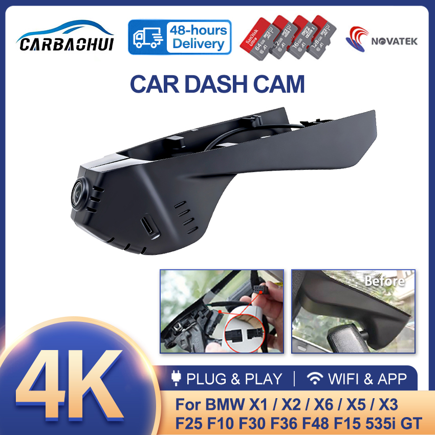 Caméra de tableau de bord Dvr pour voiture, 4K HD, Wifi, pour BMW F06 F07 F10 F11 F15 F16 F20 F21 F25 F26 F30 F31 F32 F36 F45 F48 F80 F82 F85 2013 – 2021