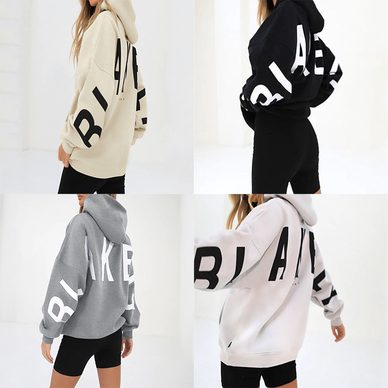 2025 nova alta qualidade moletom com capuz feminino outono inverno moda impresso engrossado versátil manga longa solta casual topo feminino