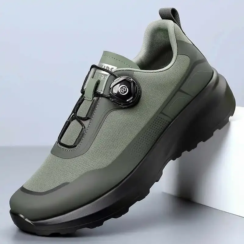 Camping hardloopsportschoenen voor heren met een lichtgewicht, comfortabele en veelzijdige bergschoenen met knopmond, effen kleur