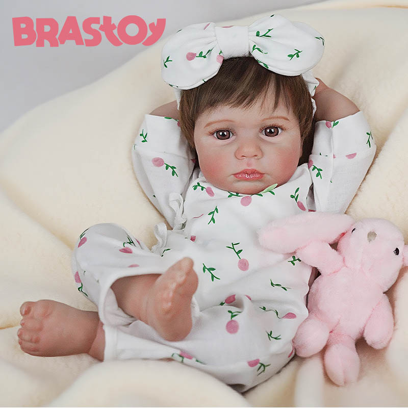 BRASTOY Reborn окрашенная кукла Reborn Baby Doll Reborn Girl 48 см силиконовый корпус с укорененными волосами, доставка из Бразилии