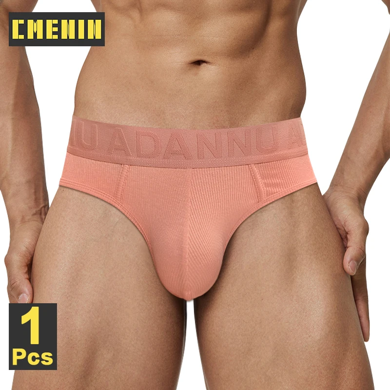 Cmenin sólido confortável cuecas de algodão masculino sexy respirável roupa interior breve sissy jockstrap masculino u bolsa biniki calcinha