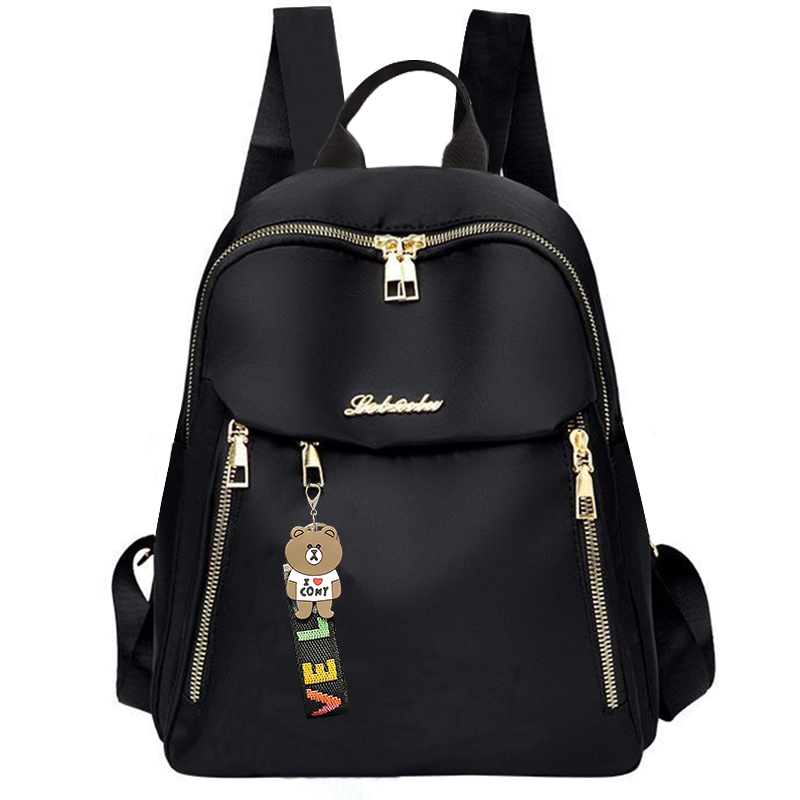 Mochila de mujer de gran capacidad, confeccionada en tejido duradero, con cierre de cremallera, adecuada para viajes, fiestas y compras.