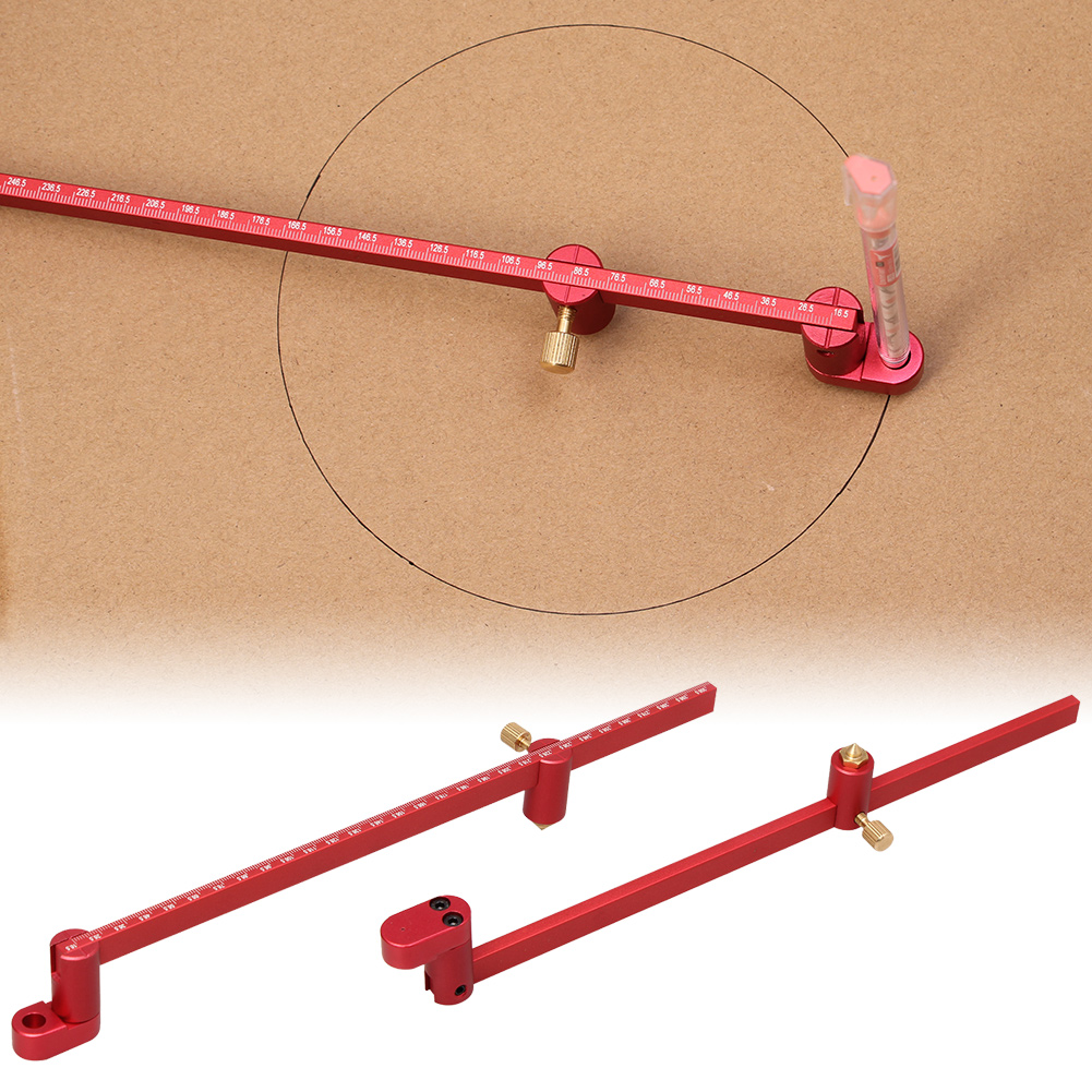 Carpintaria scriber calibre centro localizador régua de alumínio scriber círculo régua bússola para turners tigelas torno trabalho 32cm