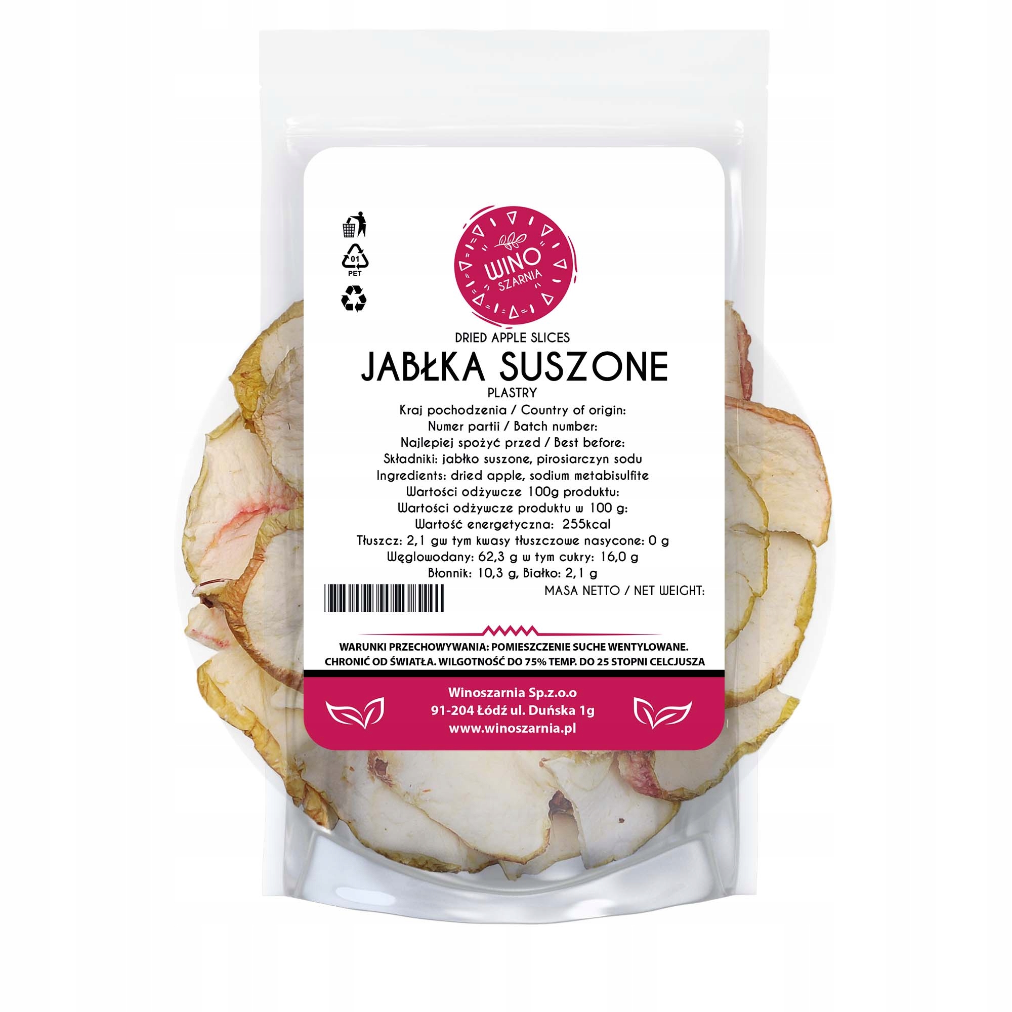 Rodajas de manzana deshidratada 1kg, chips de manzana en rodajas, producción de Polonia