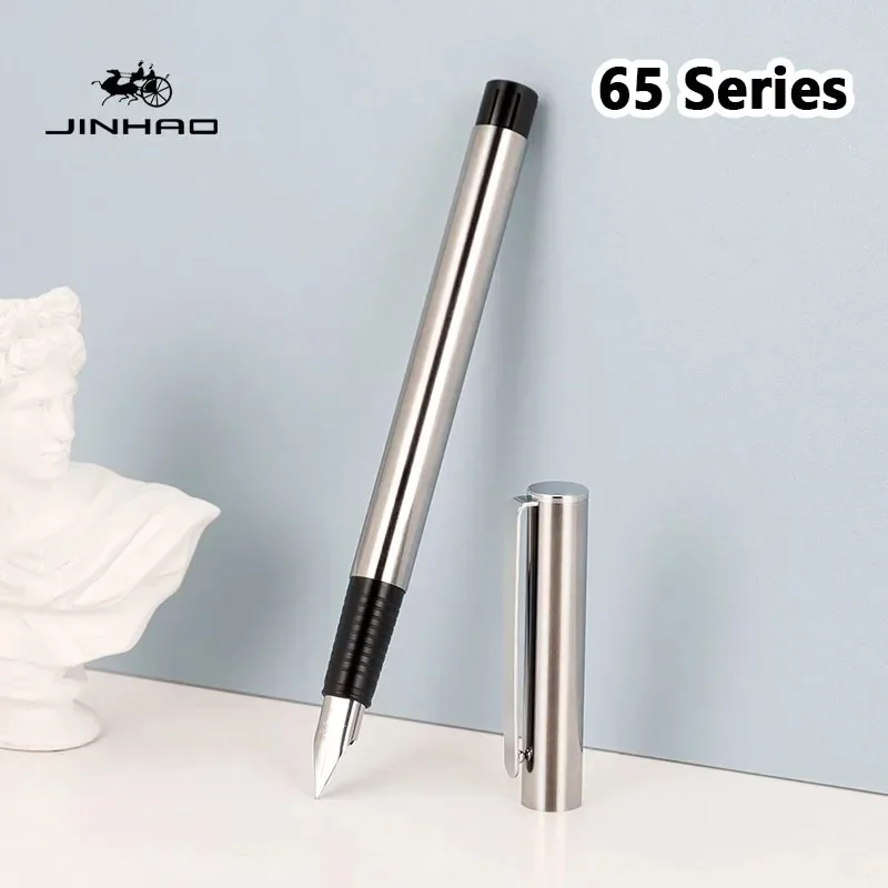 Jinhao 65 pluma estilográfica pluma de lujo elegante caligrafía escritura bolígrafos de tinta negro plata colores papelería suministros escolares de negocios