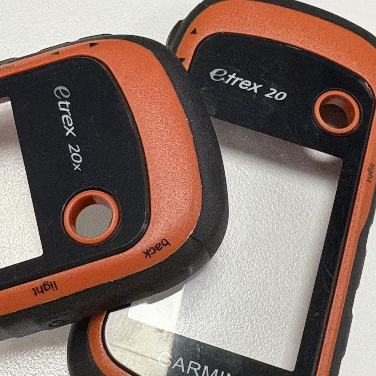 Casing Depan Garmin Etrex 20 20x dengan Panel Kaca Perbaikan GPS Casing Genggam Oranye dengan Tombol Daya