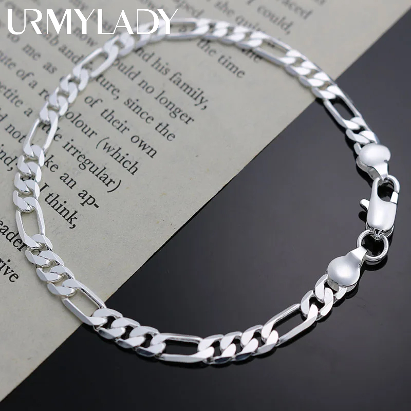 Charm-Armbänder aus 925er-Sterlingsilber für Damen, schlicht, fein, 4 mm Kette, modisch, Hochzeit, Party, Weihnachtsgeschenke, Schmuck
