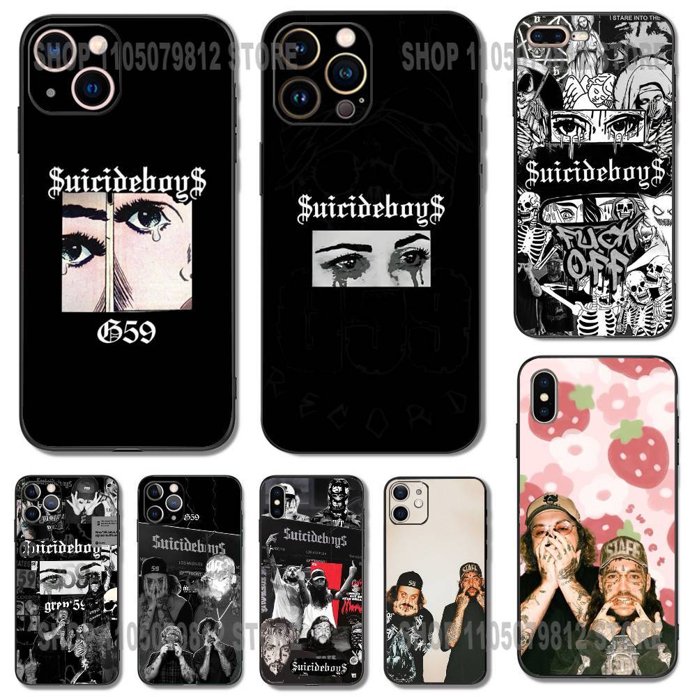 Custodia per telefono Rap Group S-Suicideboys-S G59 per iPhone 17,16,15,14,13,12,11,XR,Pro,XS,Max,XR,Plus,Mini silicone nero antiurto